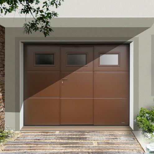 Porte sectionnelle battante